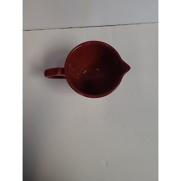 Paula Deen Kitchen Measuring Cup Dark Red Speckled Stoneware Ceramic 2 Cup - Picture 6 of 8